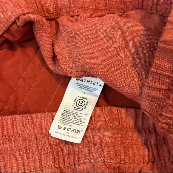 Athleta Retreat Linen Jogger in Rust Orange Size 8 - Picture 5 of 7